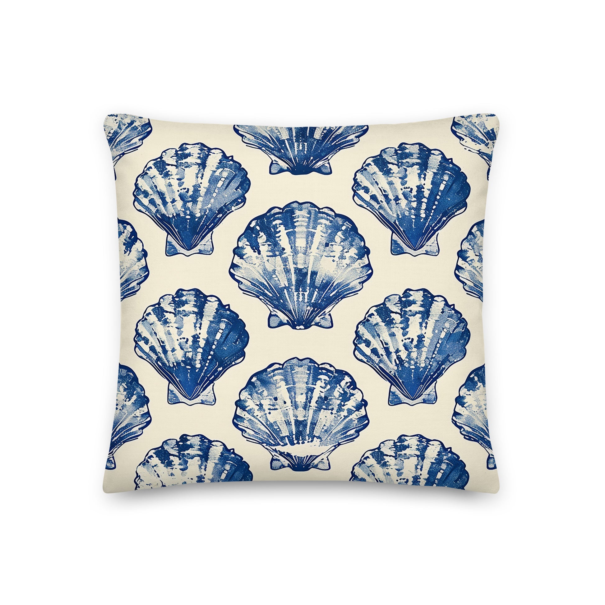 Blue Scallop Pillow    Shellarium.