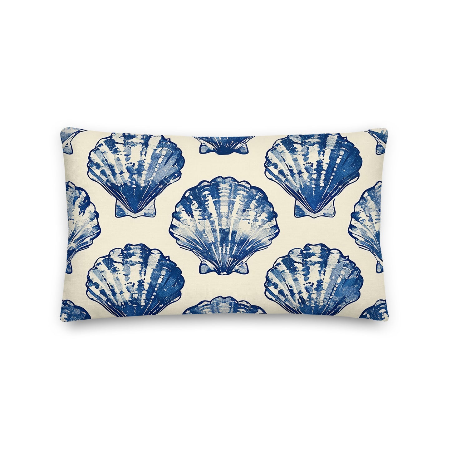 Blue Scallop Pillow    Shellarium.