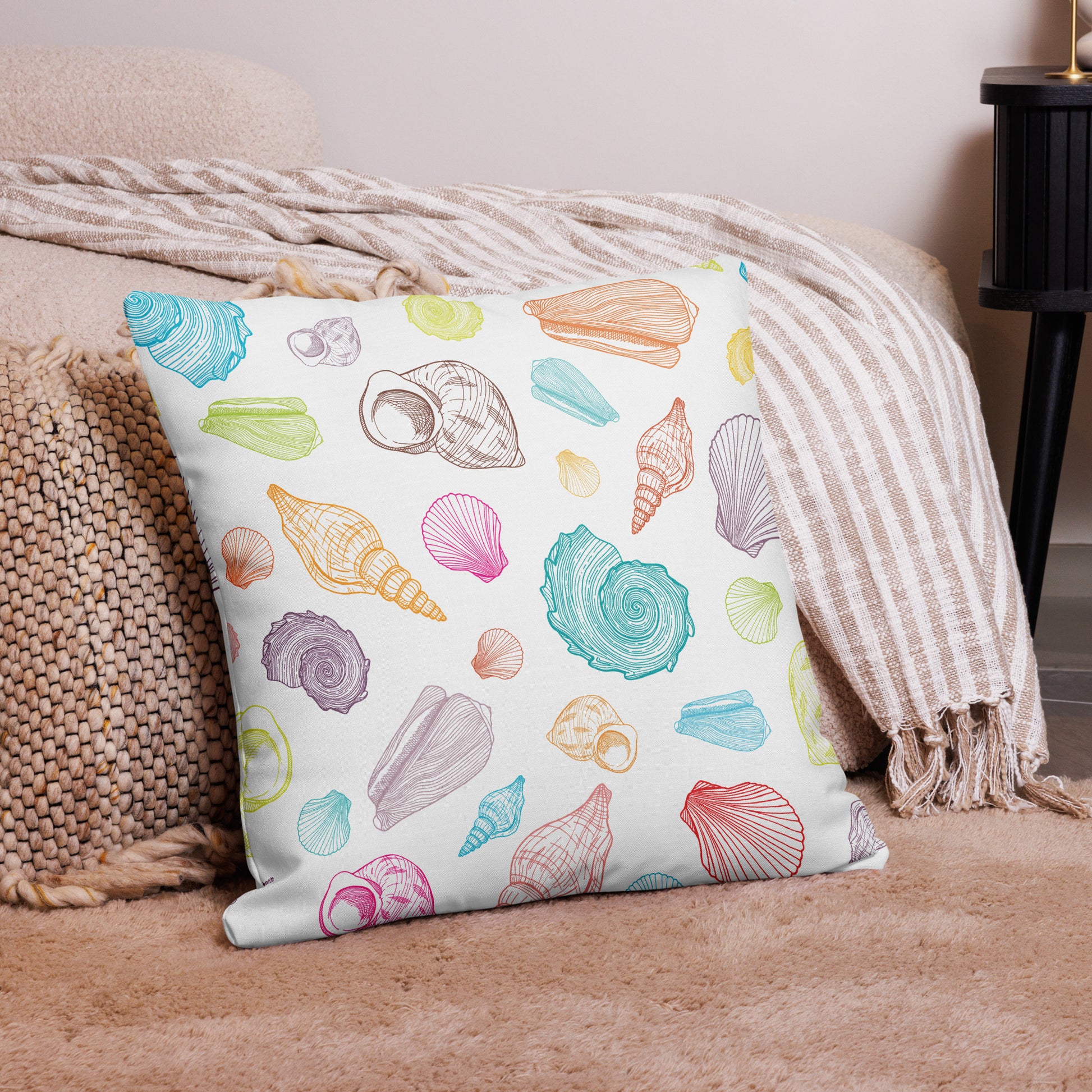 Colorful Seashore Pillow    Shellarium.