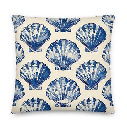 Blue Scallop Pillow    Shellarium.