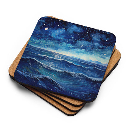 Celestial Waves Cork-back coaster    Shellarium.