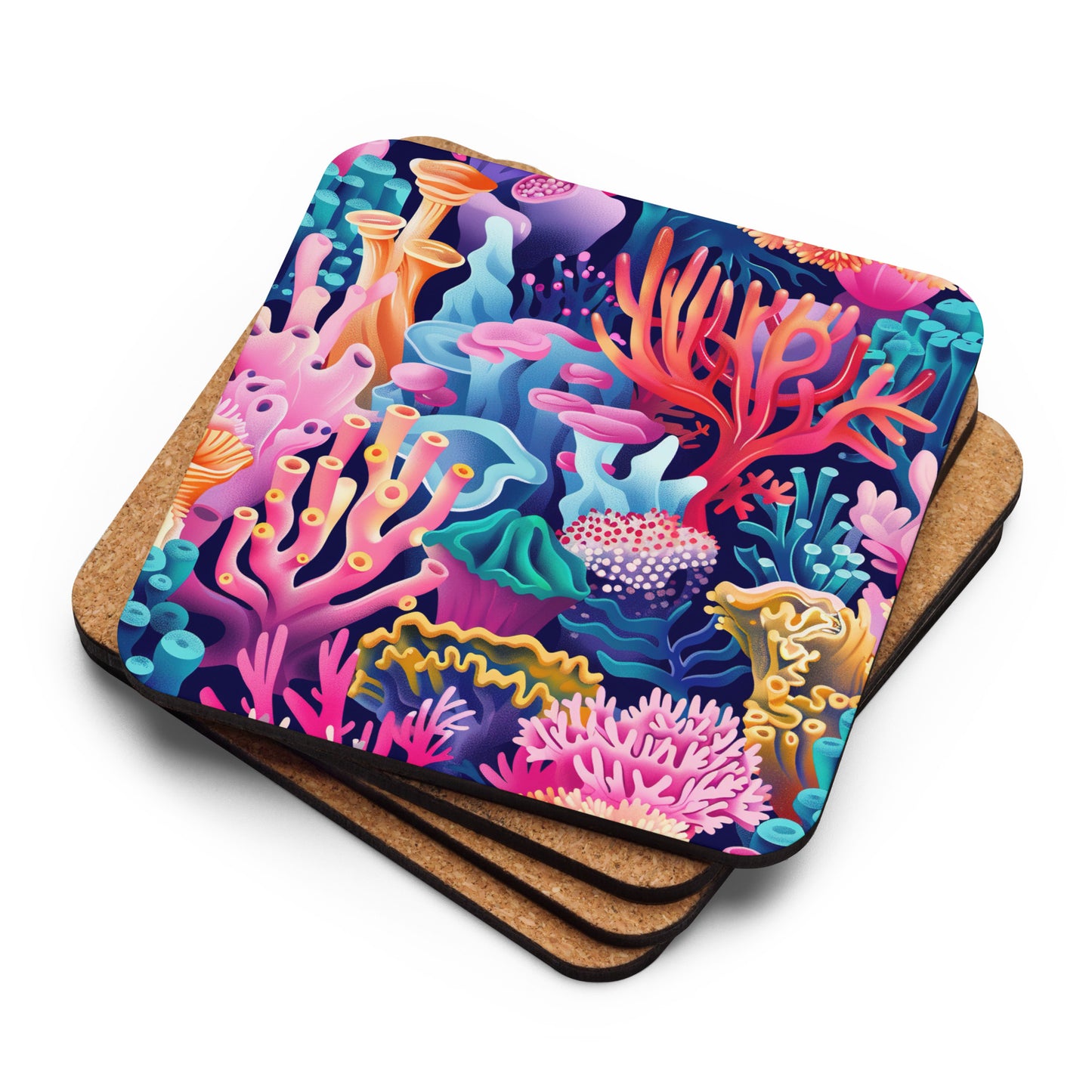 Underwater Rainbow Cork-back coaster    Shellarium.