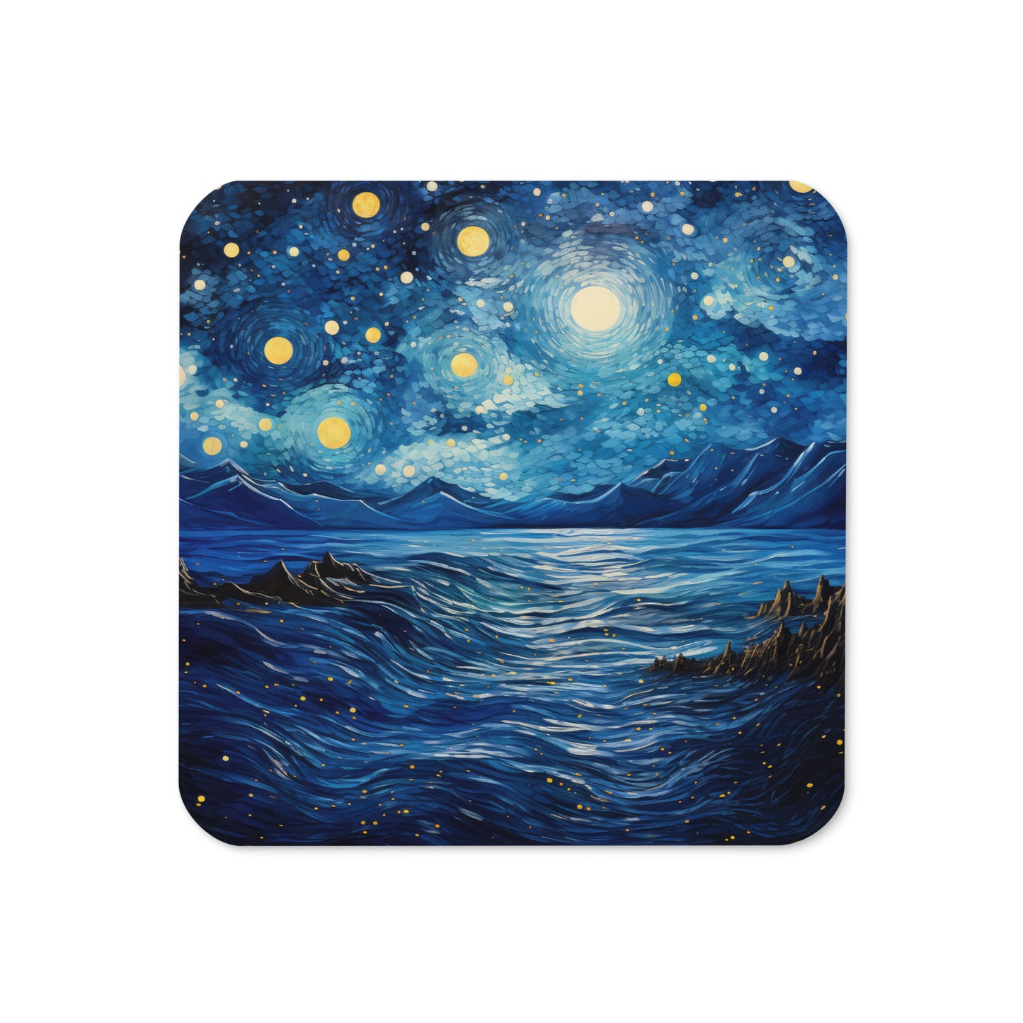 Celestial Waves Cork-back coaster    Shellarium.