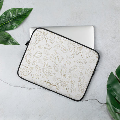 Golden Ocean Laptop Sleeve    Shellarium.