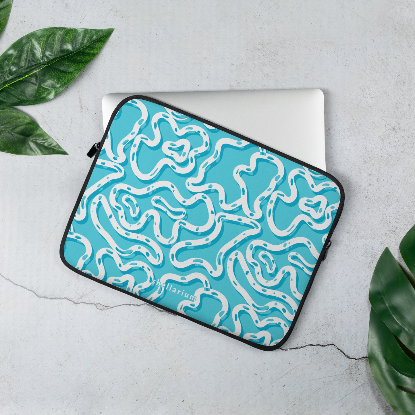 Aqua Swirls Laptop Sleeve    Shellarium.