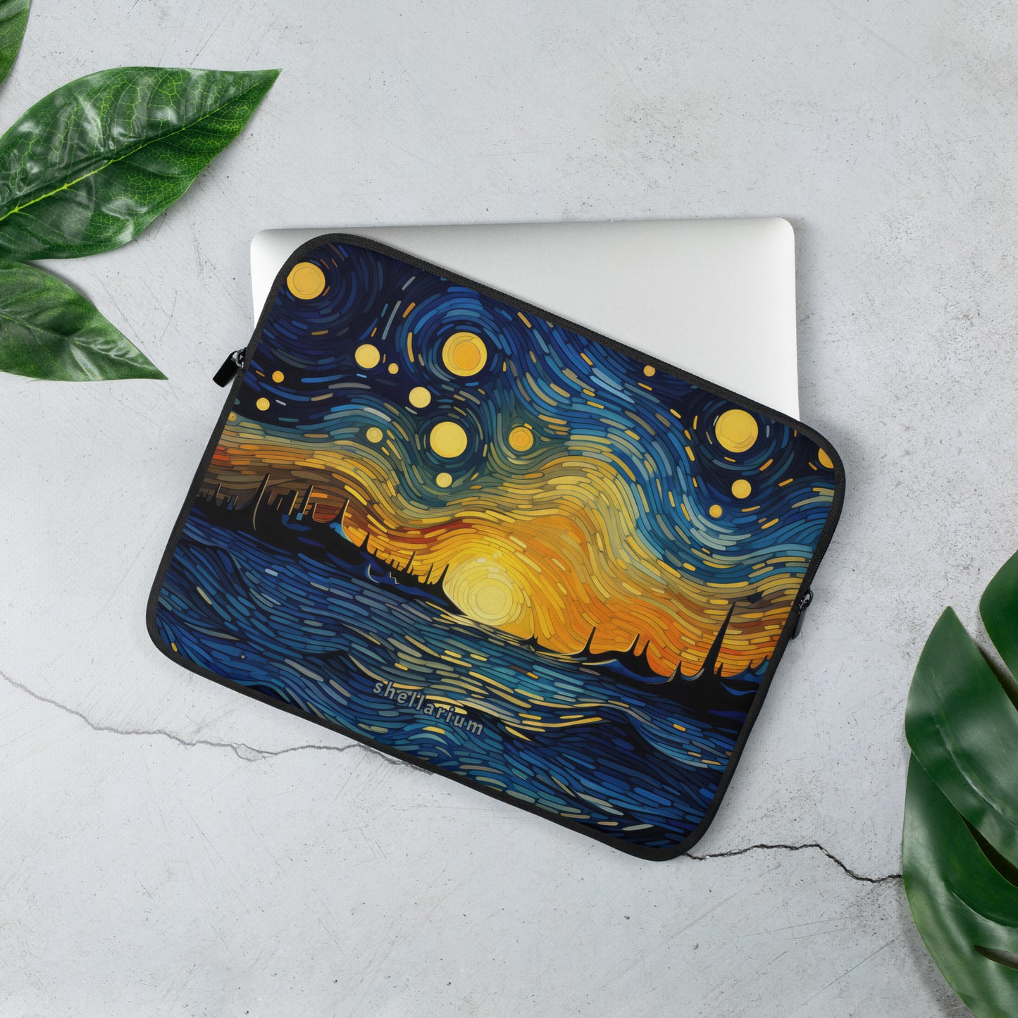 Starry Seascape Laptop Sleeve    Shellarium.